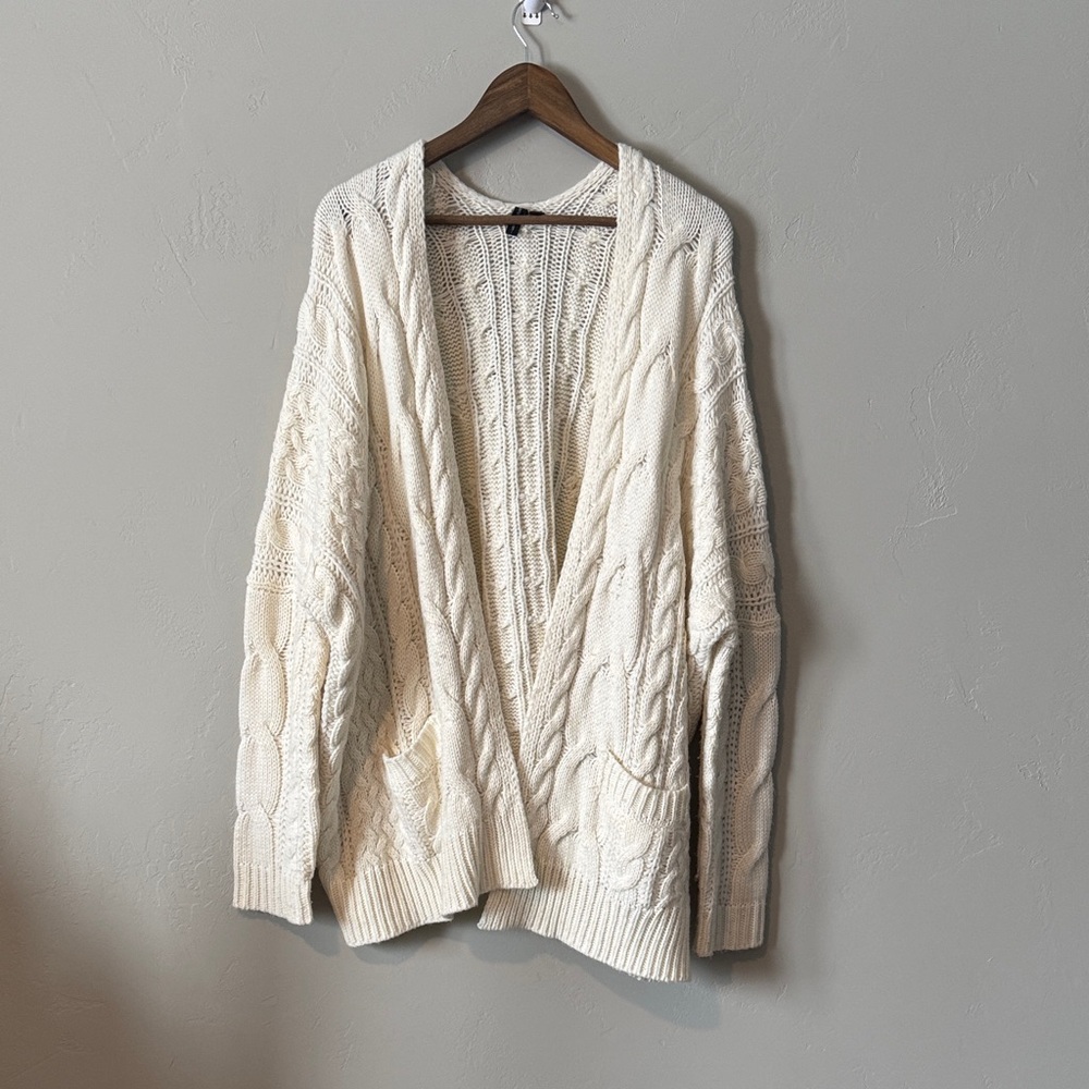 Cozy Cream Cable Knit Cardigan